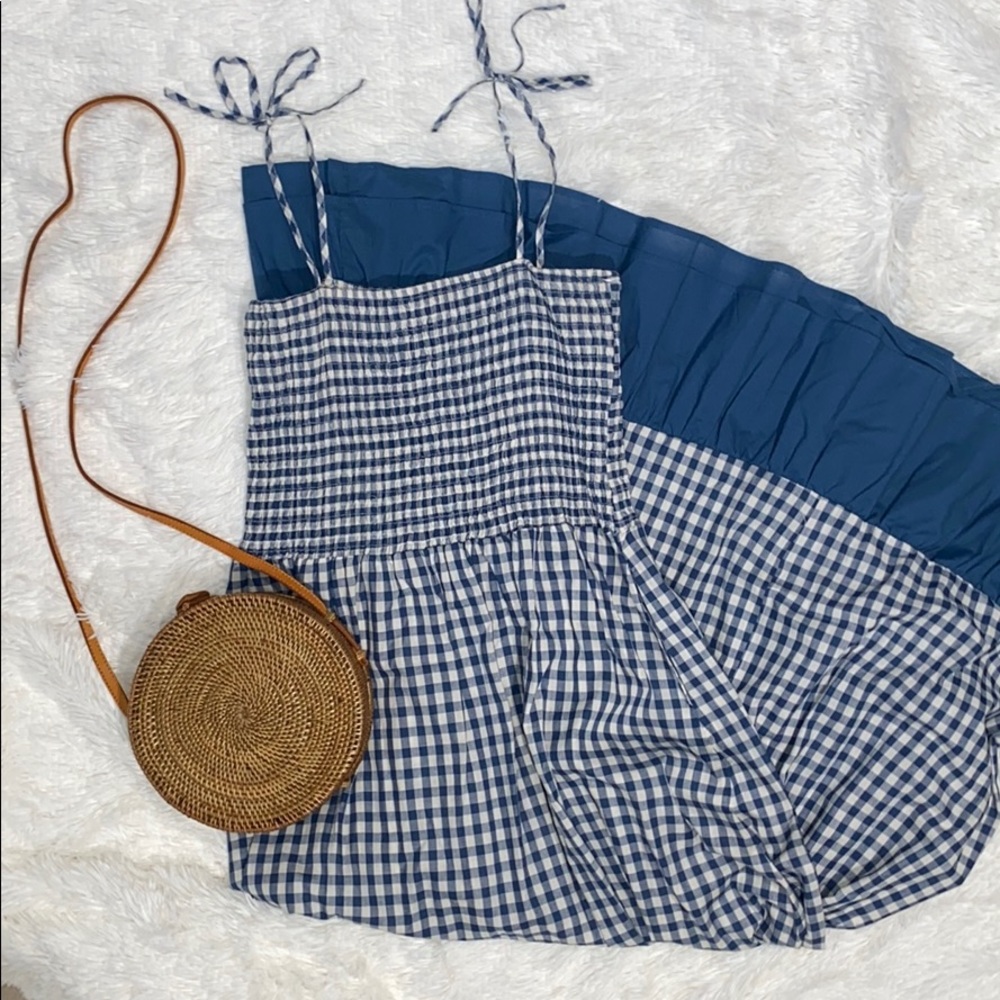Impressions Blue Gingham maxi dress